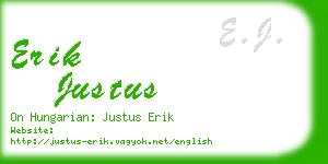 erik justus business card